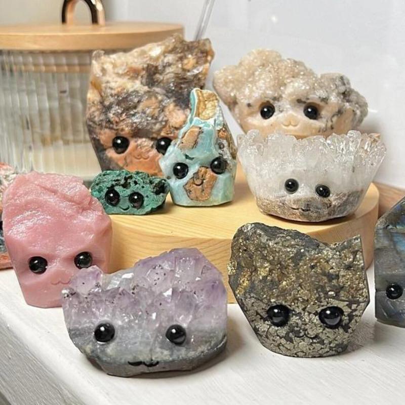 Creative Crystal Stone Design Ornament, 1 Count Colorful Cute Rock Decoration Craft, Desktop Decoration for Home Office, Gift for Friends