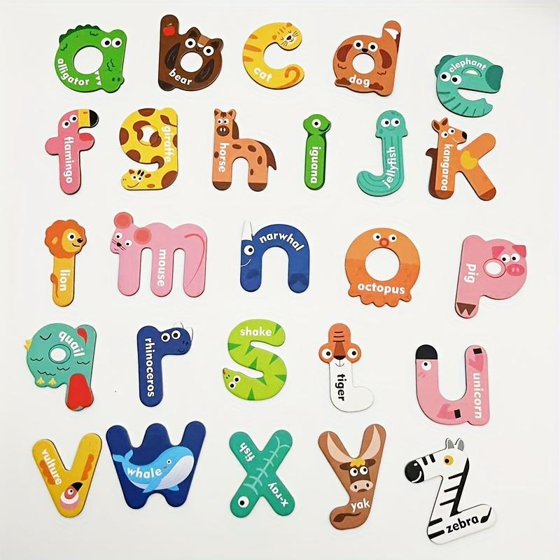 Animal Design Magnetic Letters, 24pcs set Magnetic Alphabet Themed Stickers, Decorative Sticker for Home Kitchen Living Room