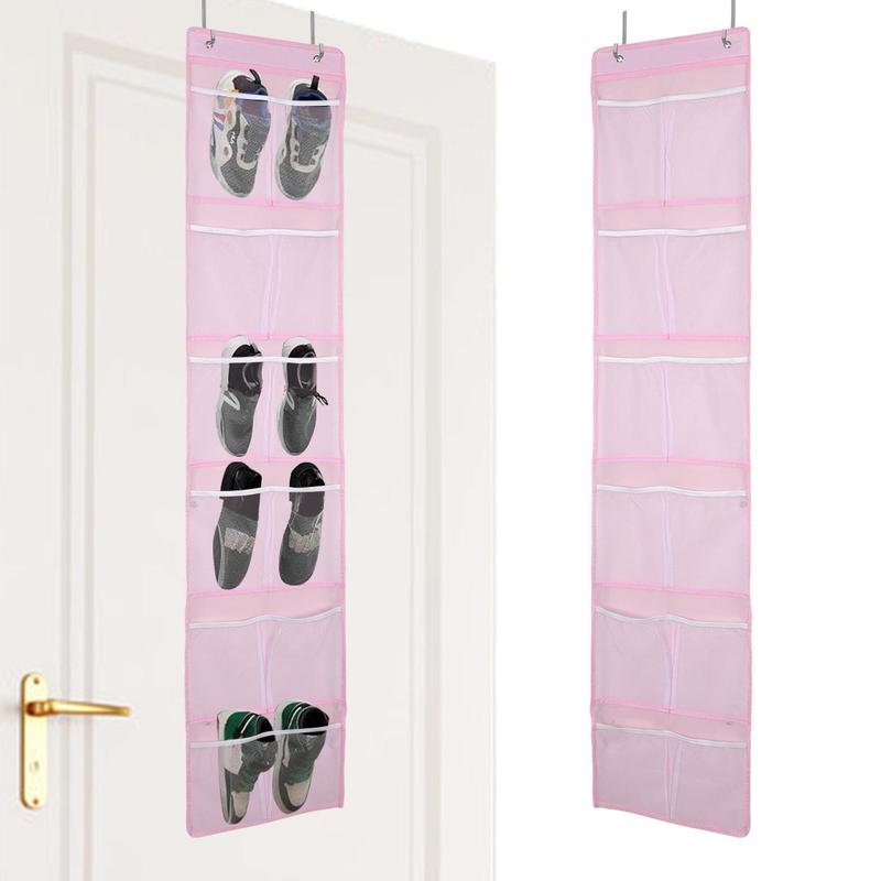 Door Hanging Shoe Storage Bag, 1 Count 6 Layer 12 Pockets Shoe Storage Organizer, Home Organizer for Living Room Bedroom Bathroom