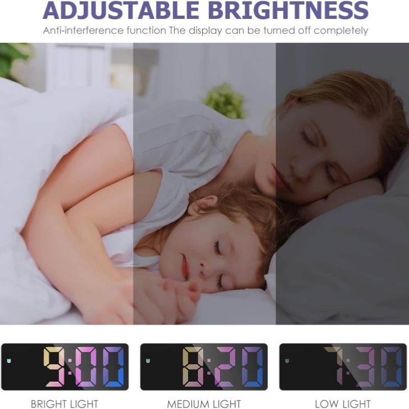 LED Alarm Clock, 1 Count USB Powered AAA Battery Use (excluding Battery) Temperature date Cycle Display, Adjustable Brightness Multifunctional Alarm Clock for Home Dormitory School Office