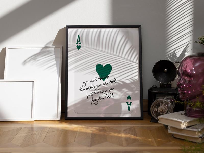 Trendy Ace Of Hearts Poster, Aesthetic Print, Motivational Art, Trendy Wall Art, Playing Card Poster, Famous Quote, Poster Prints No Framed, Gifts For Women, Art Prints, Wall Room Decor, Abstract Wall Art, Gifts For Valentine's Day