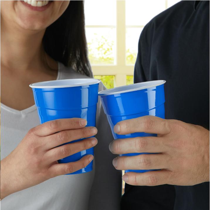 Party On Blue Disposable Plastic Cups - 18 Ounce, 120 Count - Cookware