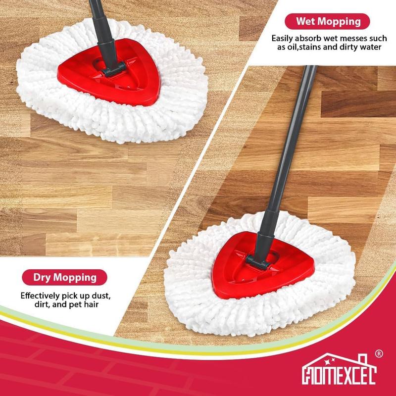 Mop Replacement Heads Compatible with O-Cedar EasyWring Spin Mop 6 Pack-Washable Microfiber Spin Head Refills-Easy Cleaning Mop Head Replacement