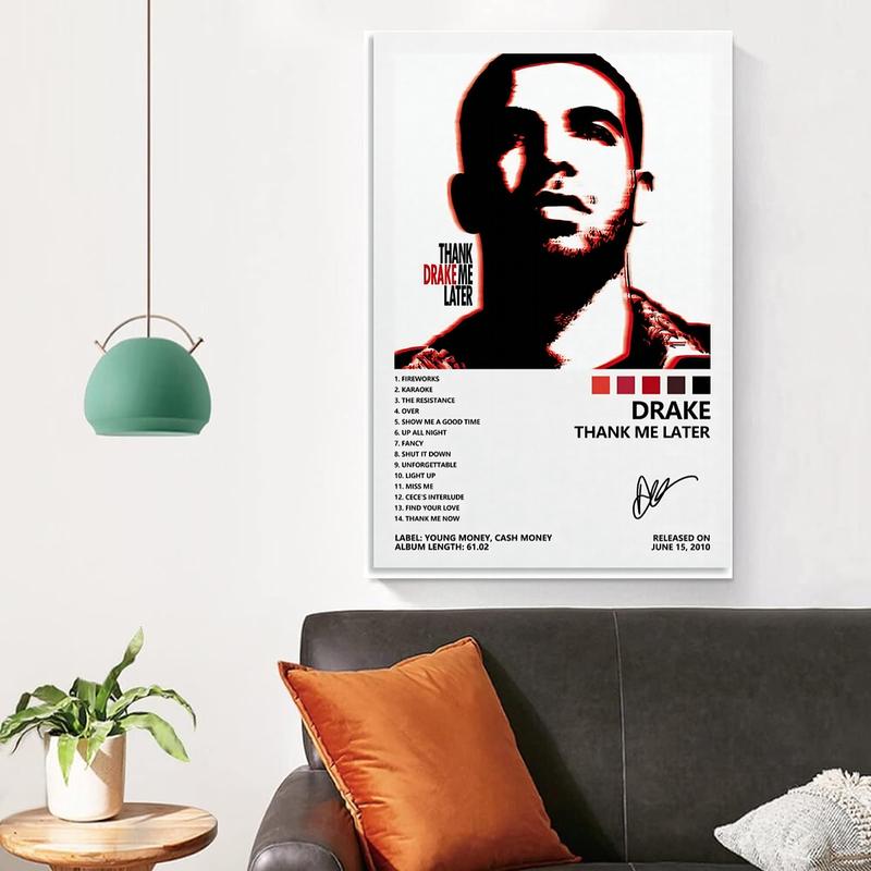 Drake Thank Me Later Album Cover Poster for Room Aesthetic Canvas Wall Art Bedroom Docor