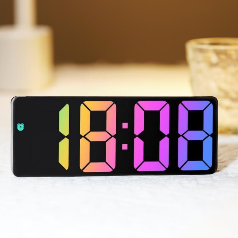 LED Alarm Clock, 1 Count USB Powered AAA Battery Use (excluding Battery) Temperature date Cycle Display, Adjustable Brightness Multifunctional Alarm Clock for Home Dormitory School Office