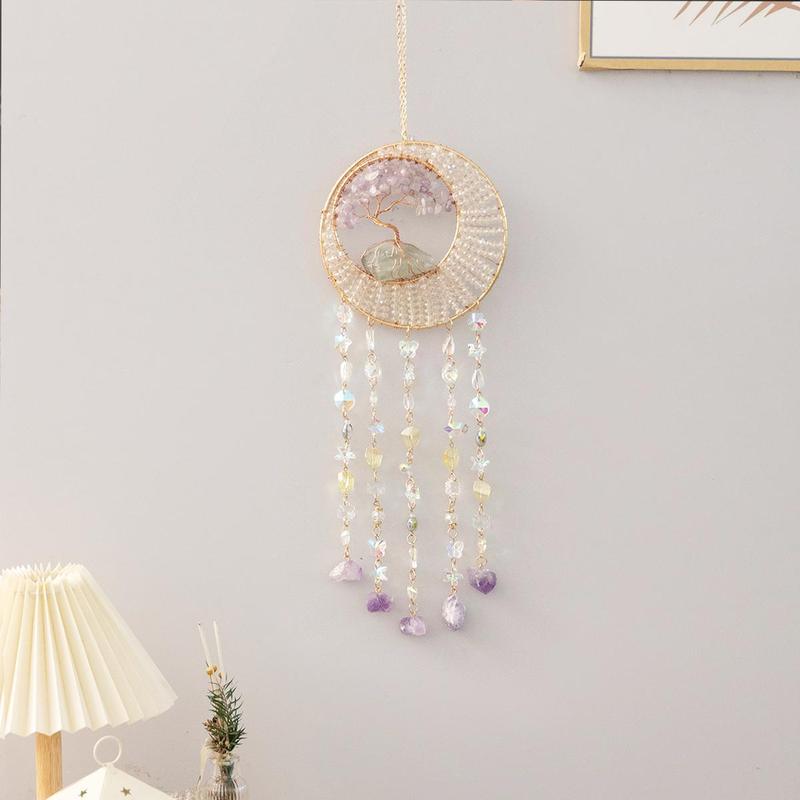 Crystal Sun Catcher, 1 Count Hanging Dream Catcher,   Window Hanging Decoration for Home Dormitory Office