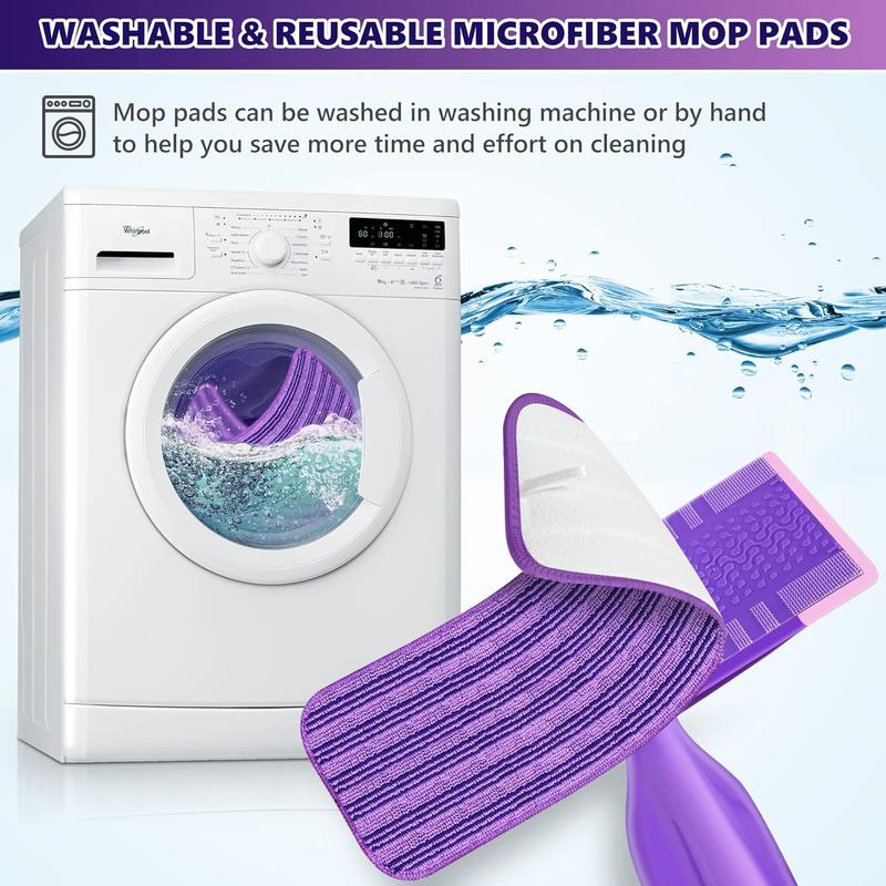 Reusable Mop Pad, 4 Counts Wet Jet Mop Pad, Microfiber Replacement Pad  Mop Cloth for Hardwood Floor Cleaning, Dry Wet Mopping Cloth for 12