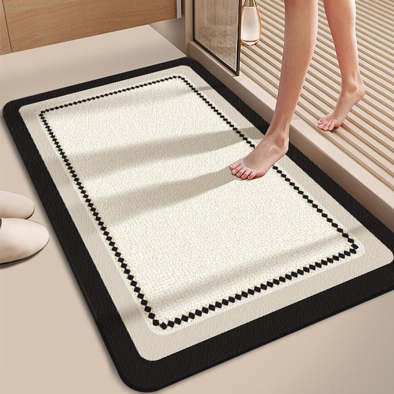 Non-slip Bath Mat, 1 Count Thick Absorbent Bathroom Mat, Soft Water Absorbent Bathroom Rug for Bathroom Living Room Kitchen Laundry Bedroom