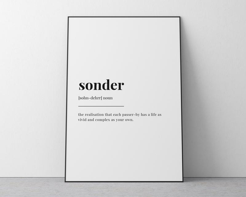 Sonder Definition Poster Prints No Framed, Gifts For Family Friend, Bedroom Wall Decor, Wall Art Home Decor, Outdoor Wall Art