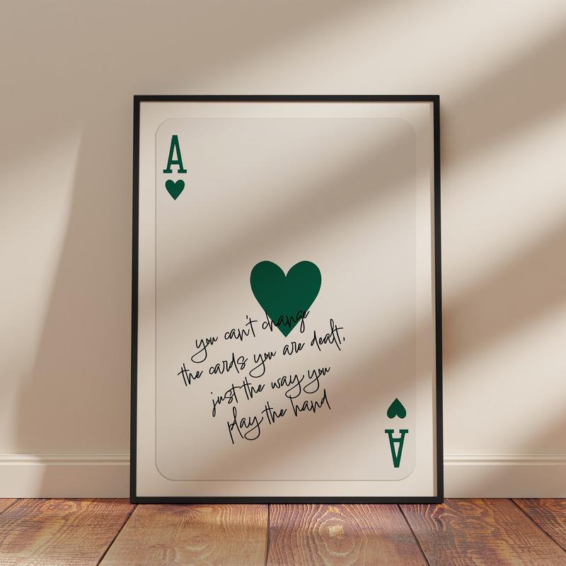 Trendy Ace Of Hearts Poster, Aesthetic Print, Motivational Art, Trendy Wall Art, Playing Card Poster, Famous Quote, Poster Prints No Framed, Gifts For Women, Art Prints, Wall Room Decor, Abstract Wall Art, Gifts For Valentine's Day