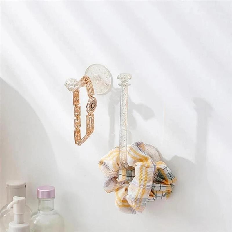 2pcs Clear Wall Hook, Plastic Hair Accessory Storage Holder, Hair Band Storage Rack, Multifunctional Wall Hook for Home