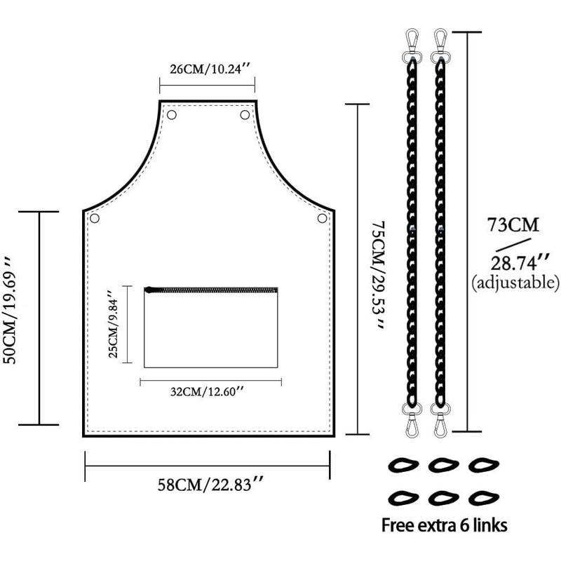 Hair Stylist Apron with pocket - Waterproof Transparent Salon Apron,One-Size-Fits-Most, Adjustable Chains