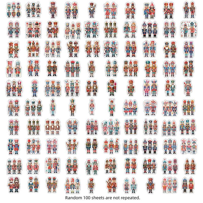 Nutcracker Series Sticker, 100pcs set Waterproof Decorative Sticker, DIY Decals for Water Bottle, Laptop, Phone Case, Scrapbooking, Journal Making