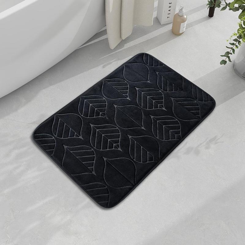 Leaf Pattern Bath Mat, 1 Count Non-slip Soft Absorbent Bathroom Mat, Rectangle Home Decor Floor Mat for Bathroom, Kitchen, Living Room