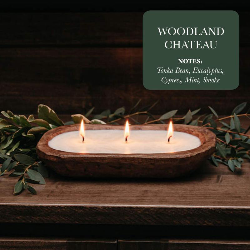 3-Wick Dough Bowl Soy Candle - Woodland Chateau