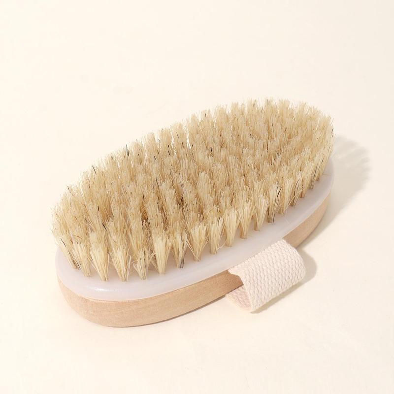 Wooden Bath Brush, 1 Count Dry & Wet Use Exfoliating Body Brush, Bathroom Accessories Shower Products, Professional Body Scrub Brush For Removing Dead Skin And Improving Skin Texture