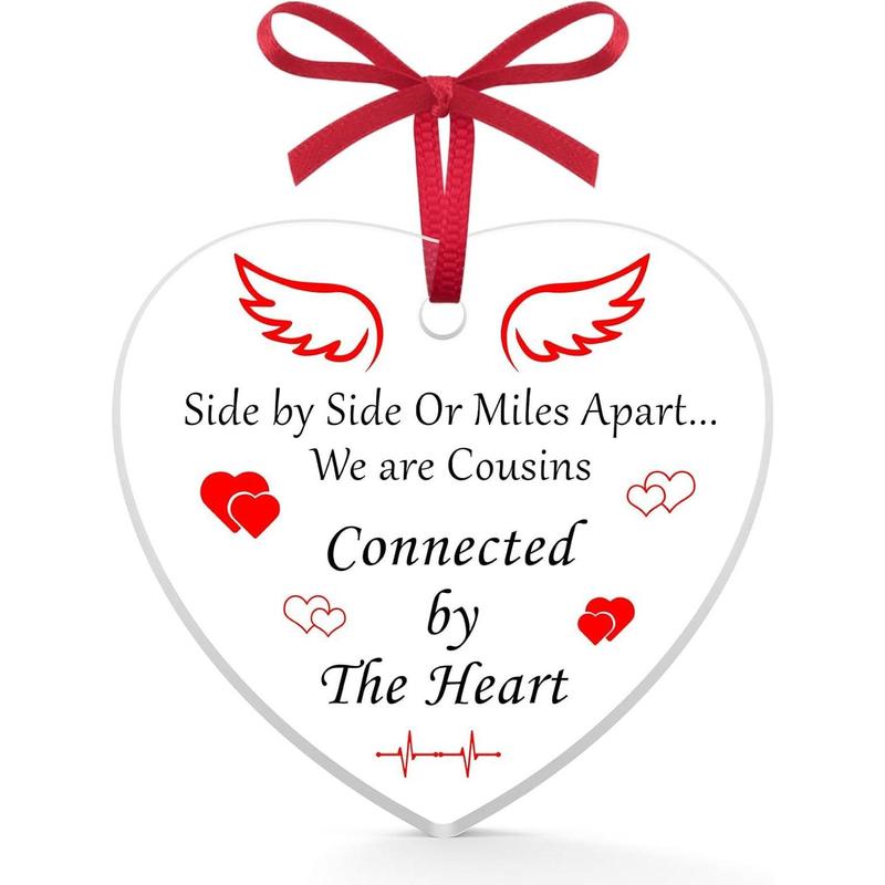 Cousin Gifts from Cousin Acrylic Heart Tag Cousins Birthday Gifts for Women Men Long Distance Relationship Gifts Acrylic Ornaments for Your Cousins Graduation Wedding Gifts