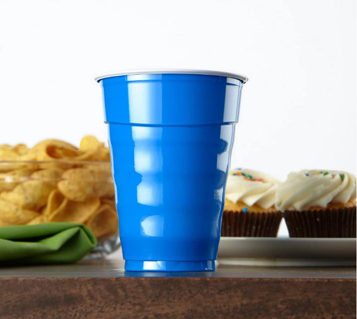 Party On Blue Disposable Plastic Cups - 18 Ounce, 120 Count - Cookware