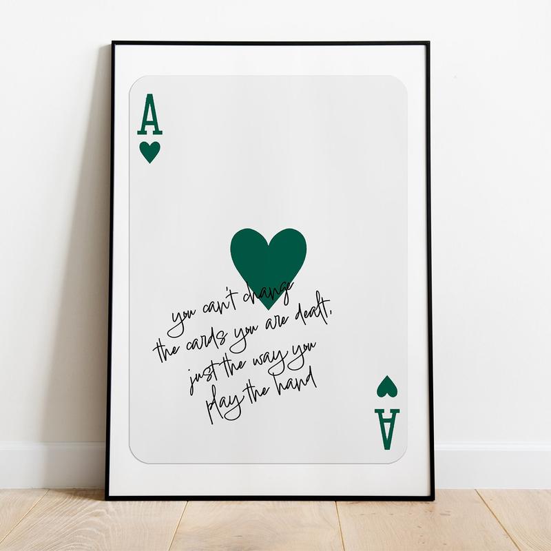 Trendy Ace Of Hearts Poster, Aesthetic Print, Motivational Art, Trendy Wall Art, Playing Card Poster, Famous Quote, Poster Prints No Framed, Gifts For Women, Art Prints, Wall Room Decor, Abstract Wall Art, Gifts For Valentine's Day