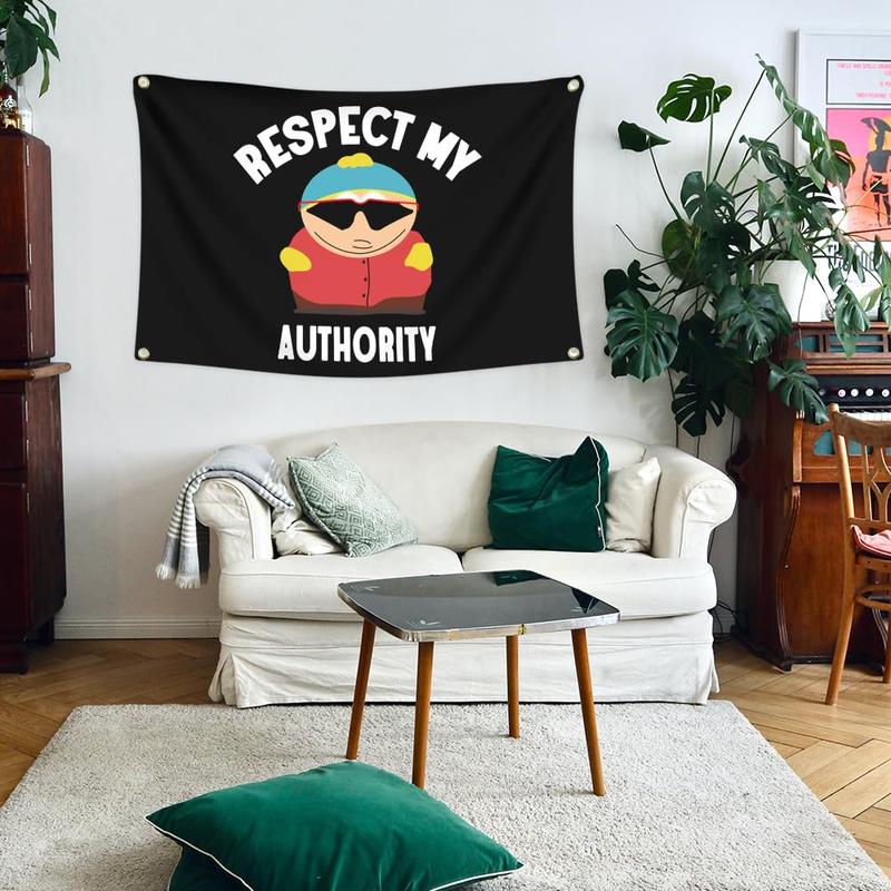 Respect MY Authority Flag, 3x5 Ft Funny Flags for College Dorm Room Decor, Man Cave Flag Tapestry for Home Room Decorations