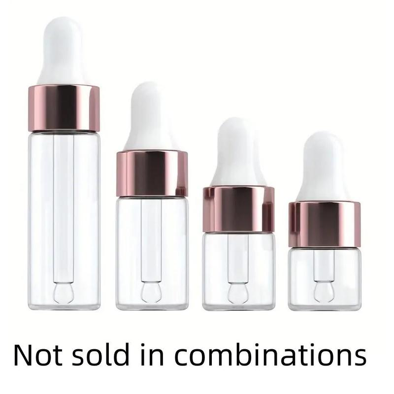 Mini Dropper Bottle, 10pcs Glass Empty Essential Oil Aromatherapy Bottle, Rose Gold Cap Pipettes Bottle