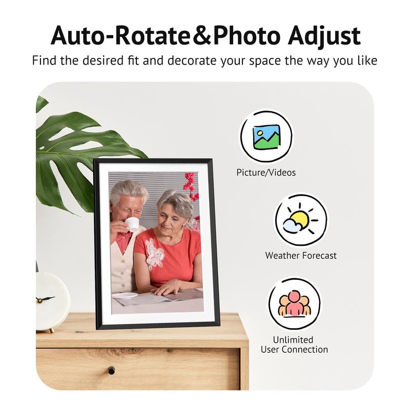 Euphro Digital Photo Frame with 10.1 Inch Touchscreen, WiFi Electronic Picture Frame, Perfect for Family & Friends, New Ideas for Home Decor, Thanksgiving Gift, Christmas Gift