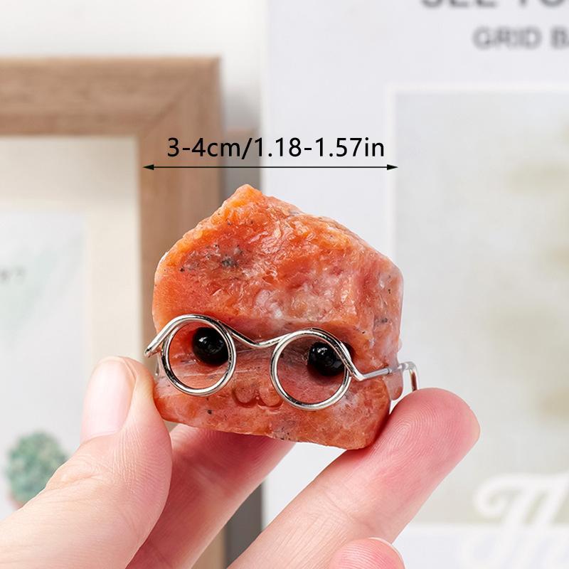 Creative Crystal Stone Design Ornament, 1 Count Colorful Cute Rock Decoration Craft, Desktop Decoration for Home Office, Gift for Friends