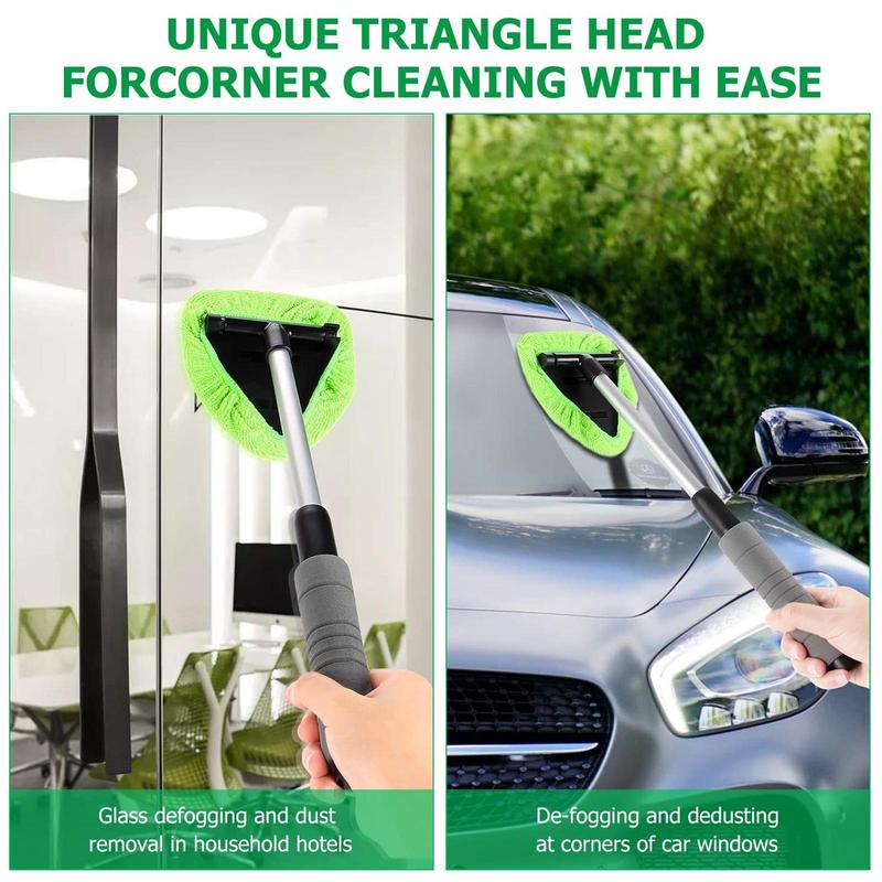 Car Windshield Cleaning Tool Set, Portable Car Windshield Cleaning Tool with Replacement Pads & Spray Bottle, Multifunctional Car Cleaning Tool