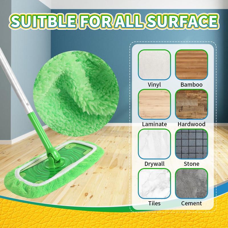 Reusable Mop Pad, 3 Counts Washable Mop Pad, Wet and Dry Flat Mop Cover, Mop Accessories for Home Kitchen Bathroom, Mop Not Included