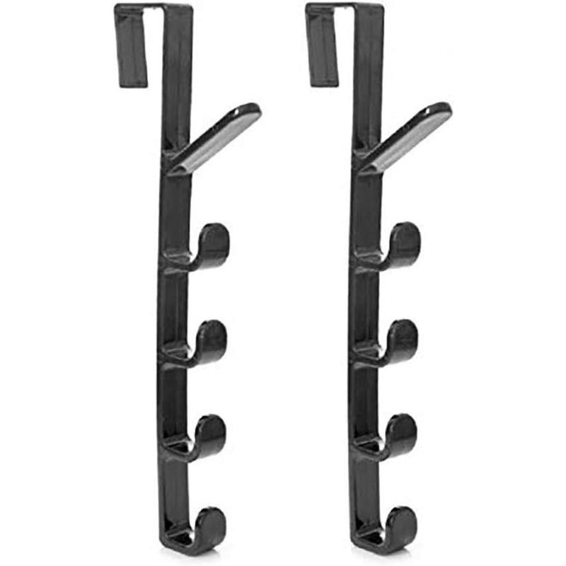 5 Layers Over The Door Hook Organizer Rack Hanger Backpack Handbag Door Hook, Pack of 2 (White)