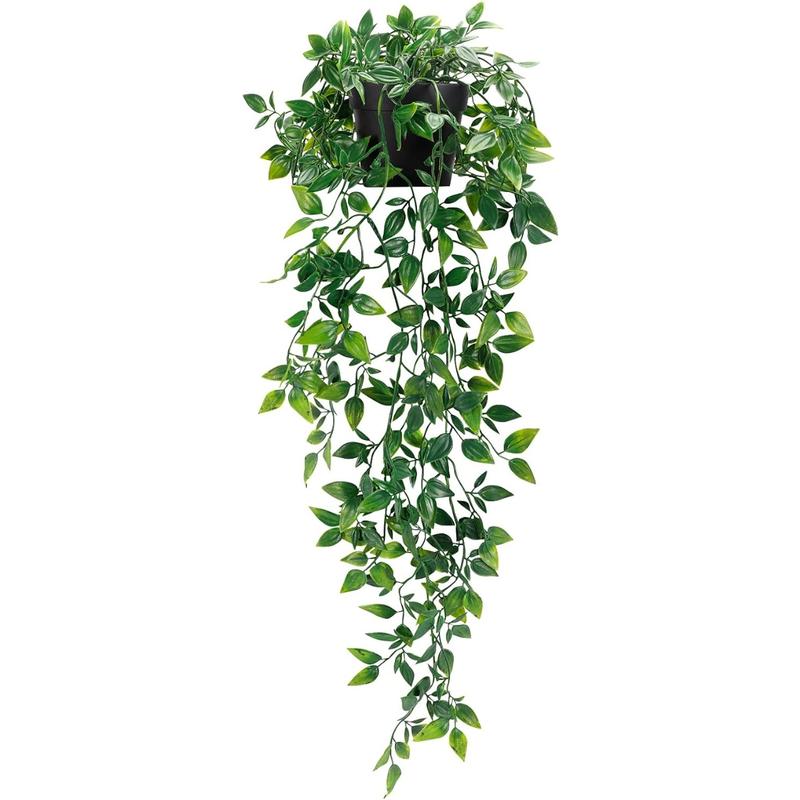 artifxial Fake Hanging Plants, Artificial Small Potted Plants for Indoor Outdoor Aesthetic Office Living Room Shelf Decor (1 Pack)