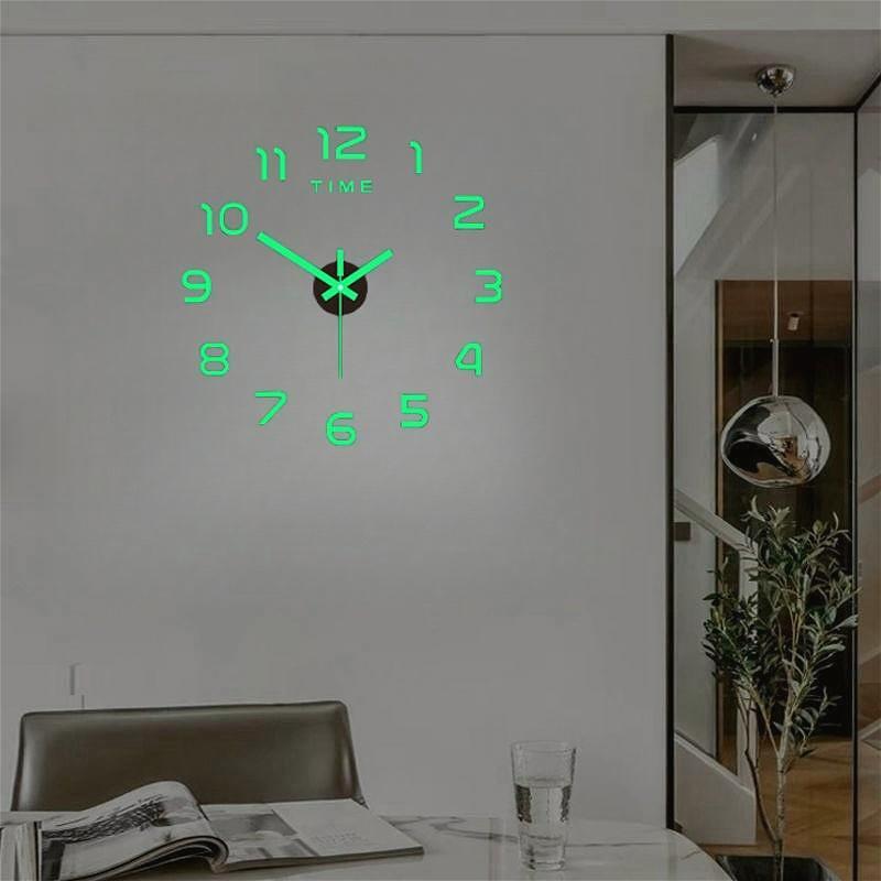 Room Decor Round Luminous Wall Clock,  Creative Acrylic Frameless Wall Clock without Battery, Decorative Wall Clock for Home Living Room Bedroom