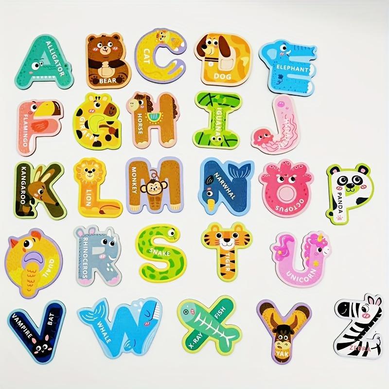 Animal Design Magnetic Letters, 24pcs set Magnetic Alphabet Themed Stickers, Decorative Sticker for Home Kitchen Living Room