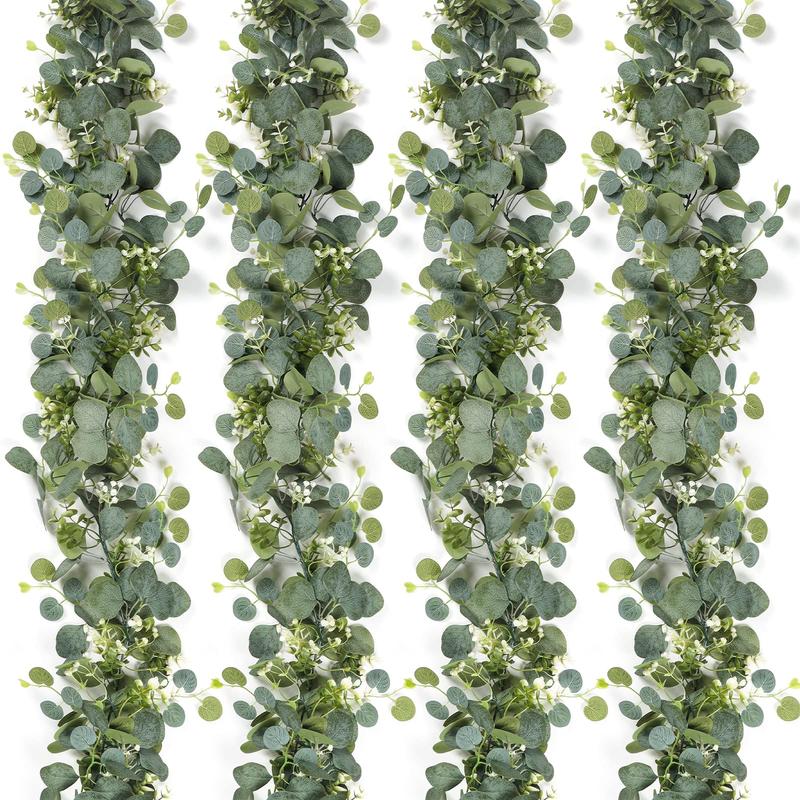 Artificial Eucalyptus Garland for Room Decor, Faux Eucalyptus Leaf Vine, Artificial Hanging Vine Wall Decor, Decorative Plants, Home Decor,  Room Accessories Summer for Gift