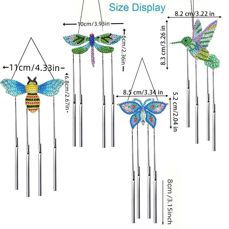 Butterfly Shaped Diamond Arts Colorful Painting Hangings, 1 Set DIY Diamond Decorative Art Hangable Ornaments, DIY Handmade Craft for Home Living Room Office Wall Decor