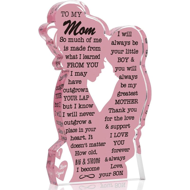 Gifts To My Mom Gifts from Son, Daughter, Christmas Gift for Mom, Mom Birthday Ideas Gift Cool Mother's Day Gifts from Son Best Mom Ever Gifts New Mom Single Mom Christmas 2024 Acrylic Plaque Sign 5x3in