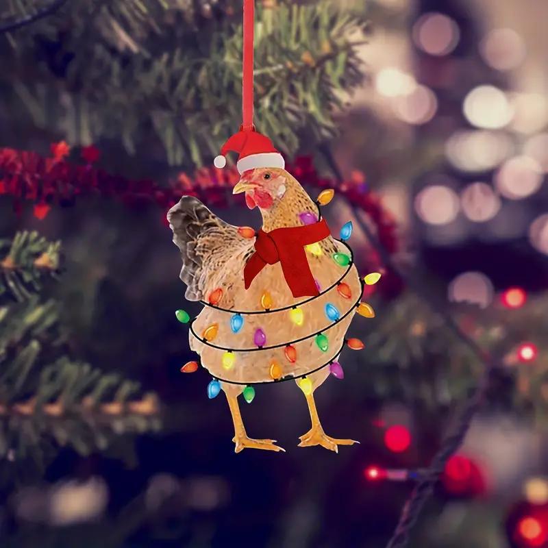 Chicken Shaped Hanging Ornament, 5 Counts set Cute Chicken Hanging Decoration, Creative Hanging Decor for Home Party Festival, Home Decor