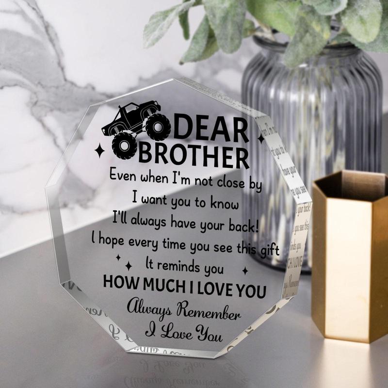 Irregularly Shaped Acrylic Plaque, Creative Birthday Gift for Brother, Home Decoration Ornament, Emotional Connection Gift, Thanksgiving Gifts, Christmas Gifts