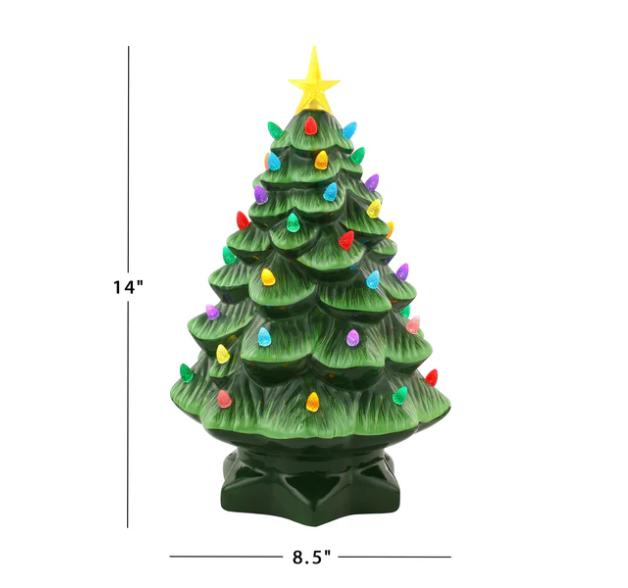 Mr. Christmas Nostalgic Ceramic Christmas Tree Decoration - Green [ 18in-14in ]