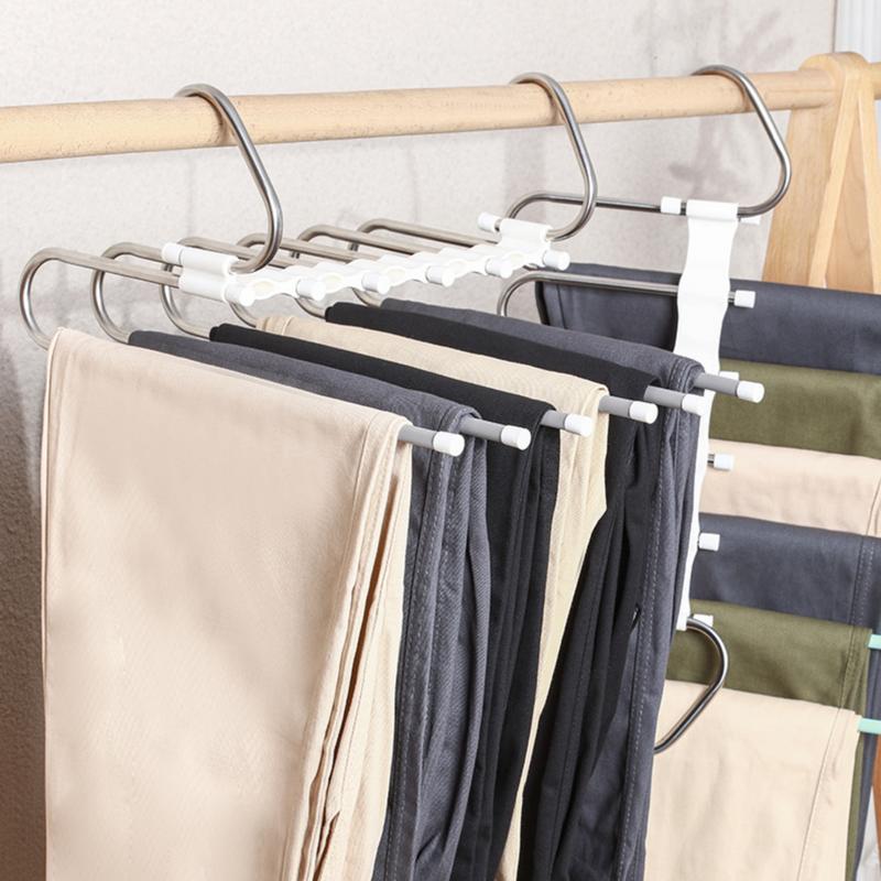 Space-Saving S-Type Pants Hanger for Closet Organizer, Multifunctional Hanging Adjustable Rack - Jeans Scarf Skirt, Room Decor, Furniture Decoration