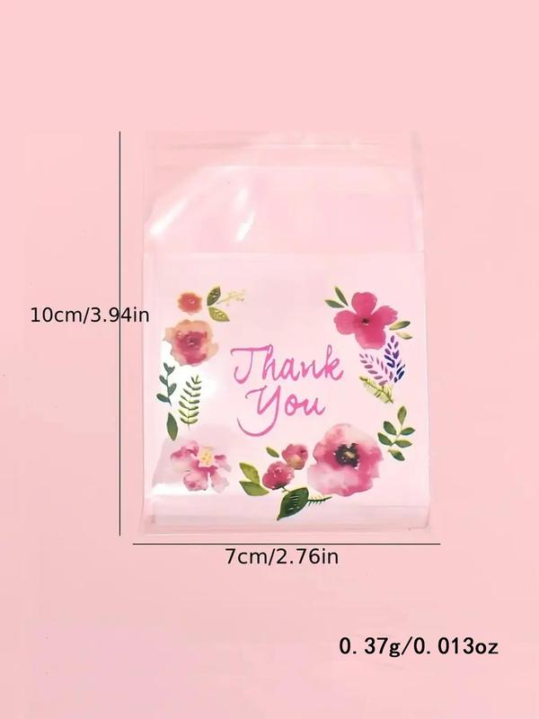 Basic Floral Print Jewelry Pouches, 100pcs Simple Self Adhesive Jewelry Storage Bags, Fashion Jewelry Organizer for Women & Girls, Perfect Storage Bags for Daily Use