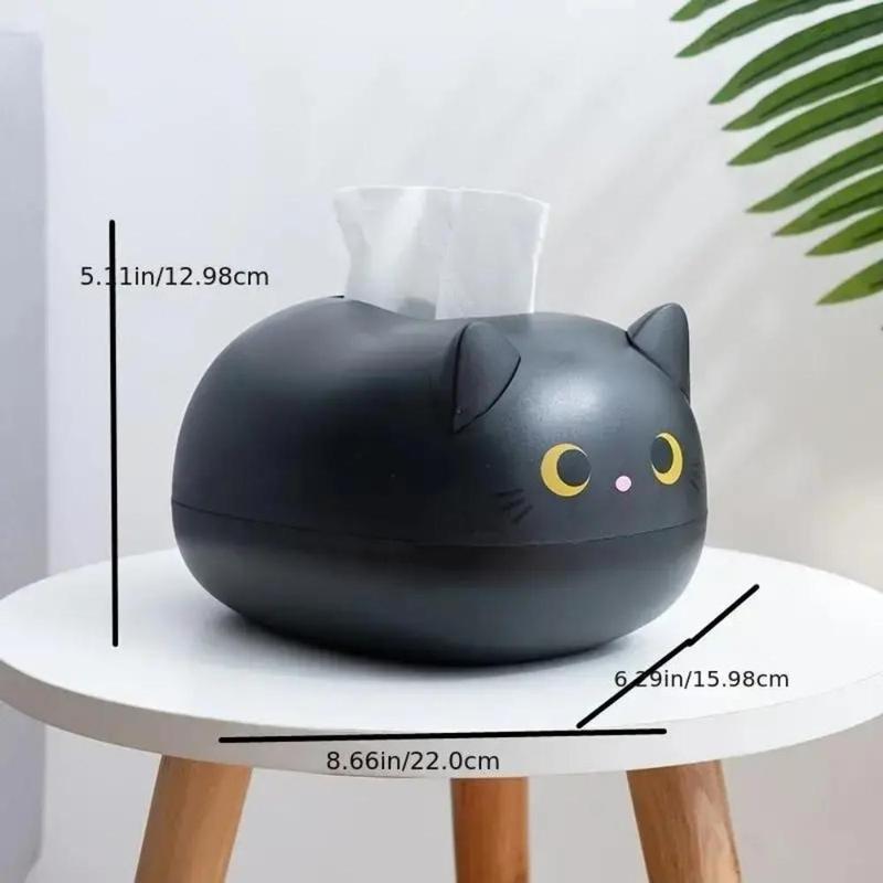 Cartoon Cat Design Tissue Box, 1 Count Multifunctional Tissue Dispenser For Kitchen Bathroom Living Room Home Decor