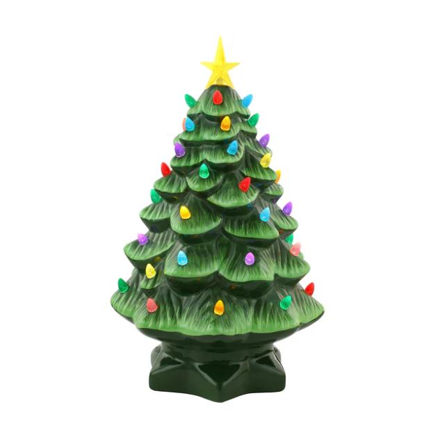 Mr. Christmas Nostalgic Ceramic Christmas Tree Decoration - Green [ 18in-14in ]