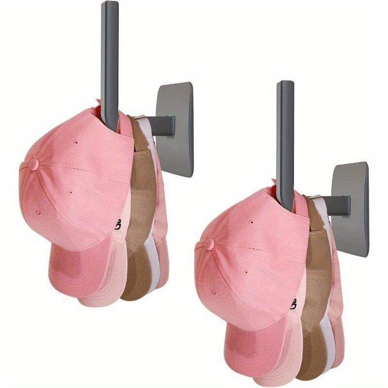 Baseball Cap Wall Mounted Hook, 2 Counts Multifunctional Self Adhesive Sundries Coat Hat Hook, Home Storage Organizer for Bedroom Bathroom Kitchen Door Living Room Office