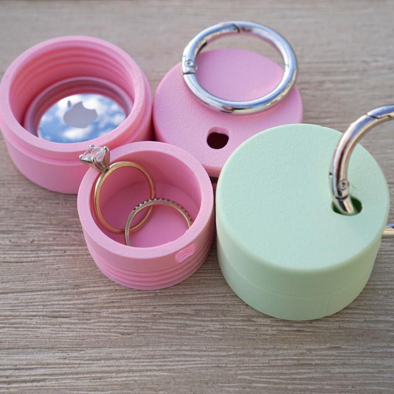 Airtag Travel Ring Box | Keychain Ring Box | Travel Jewelry Holder | Travel Pill Box