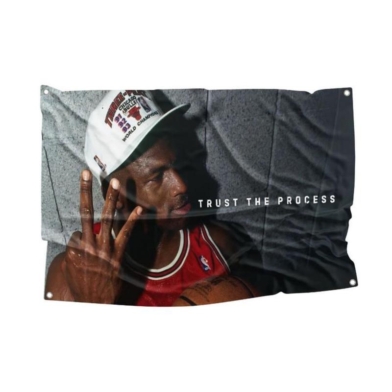 Trust The Process 3x5ft Basketball Fan Wall Flag - Motivational College Dorm and Bedroom Banner by Flagaholics