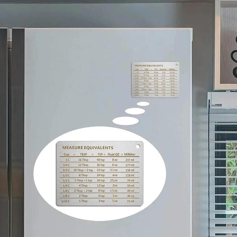 Magnetic Measurement Chart, Multifunctional Refrigerator Magnet Ornaments, Kitchen Magnet Conversion Charts for Fridge Decor, Baking Tools, Cookbook Accessories, Kitchen Accessories, Kitchen Gadgets, Summer Gift