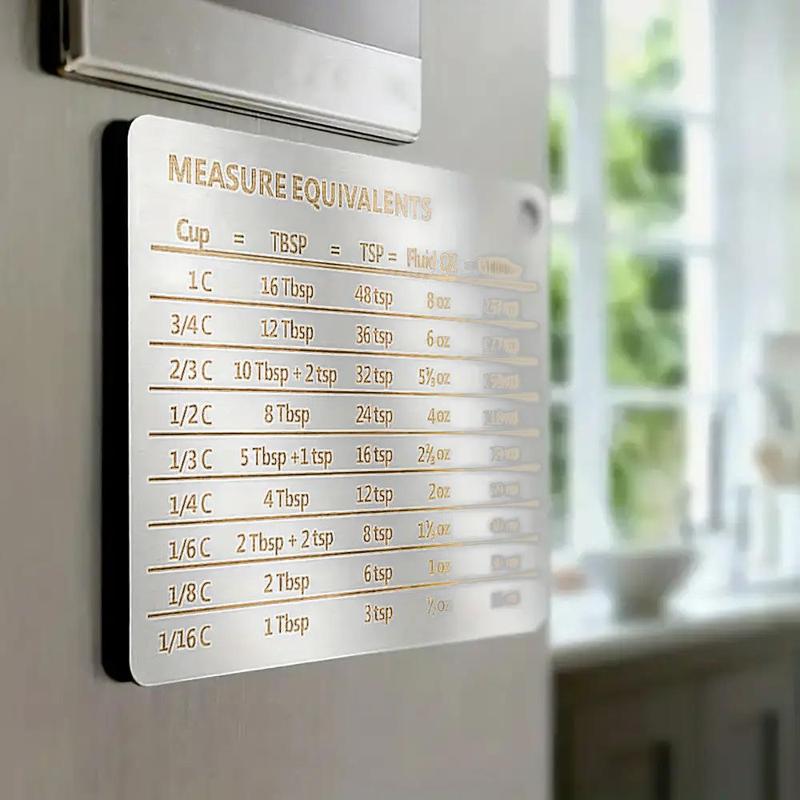 Magnetic Measurement Chart, Multifunctional Refrigerator Magnet Ornaments, Kitchen Magnet Conversion Charts for Fridge Decor, Baking Tools, Cookbook Accessories, Kitchen Accessories, Kitchen Gadgets, Summer Gift