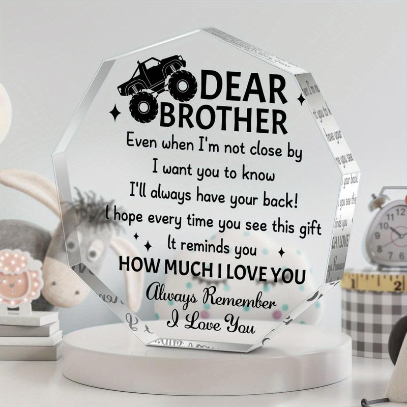 Irregularly Shaped Acrylic Plaque, Creative Birthday Gift for Brother, Home Decoration Ornament, Emotional Connection Gift, Thanksgiving Gifts, Christmas Gifts