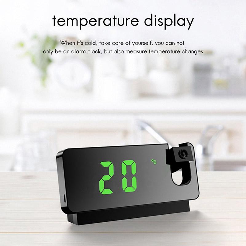 2025 New Black Friday LED Digital Projection Alarm Clock for Bedroom and Desktop USB Wake Up Clock with Projection on Ceiling and Wall Christmas Gift